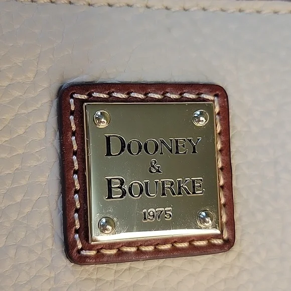 DOONEY & BOURKE Lexington Cream Pebbled Leather Tan Double Handle‎ Zip Tote Bag - Picture 13 of 15